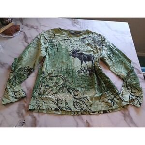 Y2K Vintage Fairy Style Prairie Mountain Women‎ Size XL Deadwood Desing Green